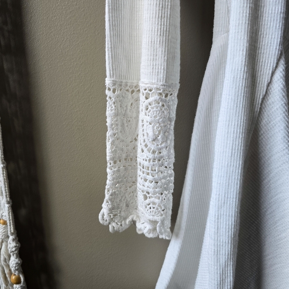 Free People Little Love Thermal Knit Mini Dress White - Picture 4 of 7